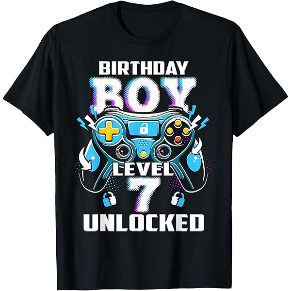 Amazon.com: Level 7 Unlocked Gamer 7th Birthday Video Game Boys T